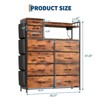 8+3 Drawers Fabric Dressers for Bedroom with 4 Side Pockets,LED Lights,Charging Station,Hooks,for Bedroom,Living Room,Closet - 3 of 4