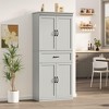Homhougo Pantry Cabinet, Freestanding Kitchen Pantry Storage Cabinet with Drawer,70" Cupboard, Tall Storage Cabinet with Doors Gray - 3 of 4