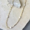 Adornia 14k Gold Plated Freshwater Pearl Station Paper Clip Chain Necklace - 3 of 4