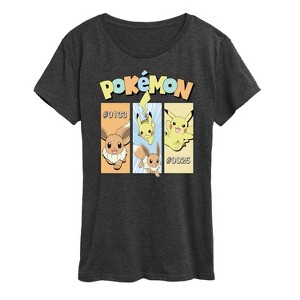 Women's - Pokémon - Pikachu and Eevee Pastel Short Sleeve Graphic T-Shirt - 1 of 4