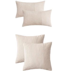 REGALWOVEN 4 Pcs Modern Strip Decorative Throw Pillow Covers for Couch Bed Living Room - 1 of 4