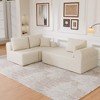 104x67x23.6in Luxury Net Red Beige Lamb Velvet Sofa, Convertible Double Sofa Bed for Living Room and Balcony - 2 of 4