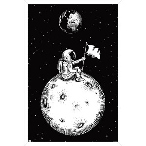 Trends International Lonely Spaceman Looks To Earth Framed Wall Poster Prints - 1 of 4