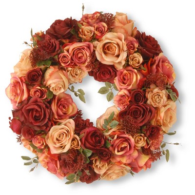 15" Mixed Rose Wreath - National Tree Company