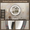 Keonjinn Metal Framed LED Round Frontlit Bathroom Vanity Wall Mirror, 3 Color Temperatures Dimmable, Anti-Fog - 4 of 4