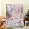 Cozy Pink Christmas Tree & Snowman Throw Blanket - Perfect for Bed, Couch, and Home Decor - Ideal Xmas Gift, Christmas Decor. - 4 of 4
