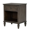 APRILSOUL 29in Dx24in Wx19in H Victoria Reclaimed French Nightstand, Wire-Brushed Light Natural, 1 Drawer and Open Shelf - 3 of 4