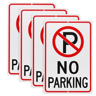 Unique Bargains Aluminum Reflective Durable Waterproof NO Parking Sign with P