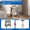 End Table, Narrow Side Table with 2 Tier Storage Shelf, Small Space Side Table for Farmhouse Bedroom, Studio Apartment, Entryway - 4 of 4