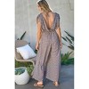 Women's Printed V Neck Sleeveless Wide Leg Jumpsuit - DAVI & DANI - 2 of 3