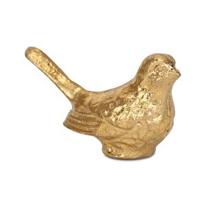 HomeRoots 5" Gold Cast Iron Bird Figurine - 1 of 4