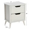 Yume Mid Century Modern Solid Wood Nightstand with 2 Storage Drawers - 3 of 4