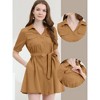 INSPIRE CHIC Women's V-Neck Short Sleeve Belted A-Line Dress - 2 of 4