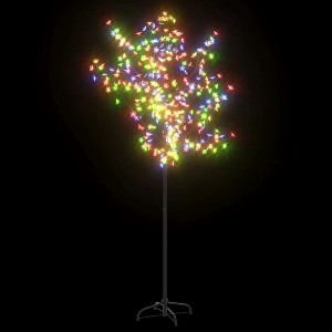 vidaXL Christmas Tree Decoration Artificial Tree with Cherry Blossom Lights - Multicolor 70.9" - 1 of 4