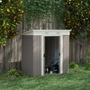 Outsunny Metal Garden Shed, Backyard Tool Storage Shed with Dual Locking Doors, 2 Air Vents and Steel Frame - 2 of 4