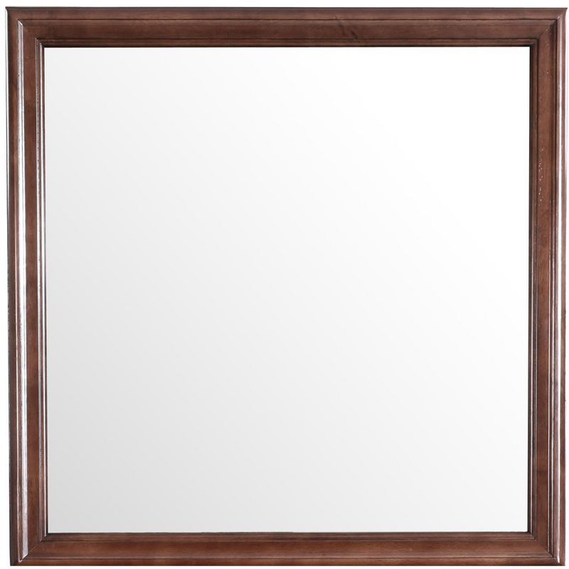 Passion Furniture 38 in. x 38 in. Classic Square Wood Framed Dresser Mirror, 1 of 8