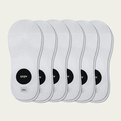 STZY-Triple White Blank No-Show [6 Pairs]