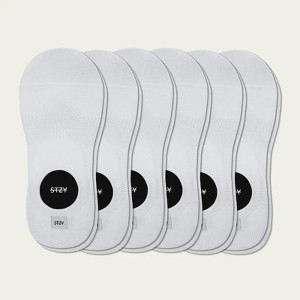 STZY-Triple White Blank No-Show [6 Pairs] - 1 of 1