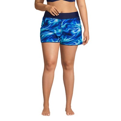 Lands' End Women's 3 Quick Dry Swim Shorts With Panty - 16 - Electric Blue  : Target