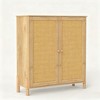 Homy Casa Rattan Door Storage Cabinet with Adjustable Shelves for Living Room, Entryway or Bedroom, Natural - 2 of 4