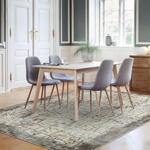 Modern Washable Abstract Distressed Area Rug, Indoor Non Slip Carpet, Ultra Soft Thin Contemporary Accent Mat for Living Room Bedroom - 1 of 4