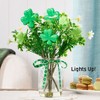 The Lakeside Collection St Patrick's Fairy Light Vase with Shamrock Bouquet - 3 of 3