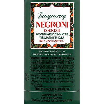 Tanqueray Ready To Drink Negroni Cocktail - 375ml Bottle