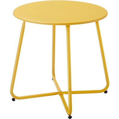 Simple Trending Outdoor and Indoor End Table for Garden Balcony Yard, Yellow