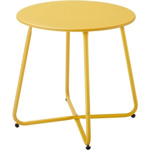 Simple Trending Outdoor and Indoor End Table for Garden Balcony Yard, Yellow - 1 of 4