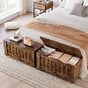 39" Wood Storage Bench with 4 Wheels & 350LB Capacity - Child-Safe Trunk w/ U-Cutout for Entryway, Mudroom & Living Room - 4 of 4