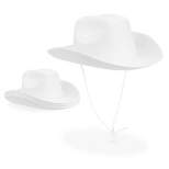 Zodaca 4 Packs Western Felt Cowboy Hat for Boys & Girls Costume (White, Children Size)
