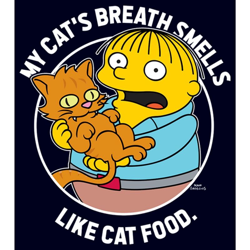 Men's The Simpsons Ralph and His Cat White Circle T-Shirt, 2 of 6