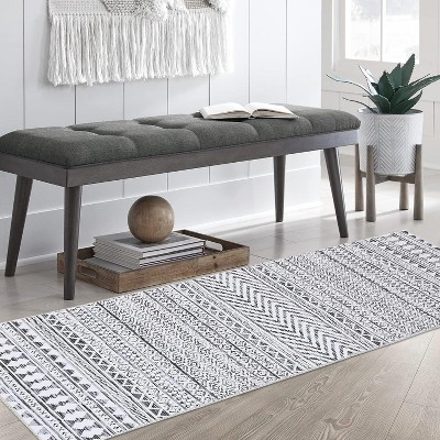 TROPOW Washable Area Rugs, Vintage Oriental Rug, Low Pile Stain Resistant Carpet with Non-Slip Backing, Stain Resistance Rug for Bedroom Dining Room