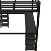 NicBex Full Size Bunk Bed with Desk Loft Bed Metal Frame Bed Frame with 2 Storage Shelves, Guardrails and Ladders, No Box Spring Required, Black - 4 of 4
