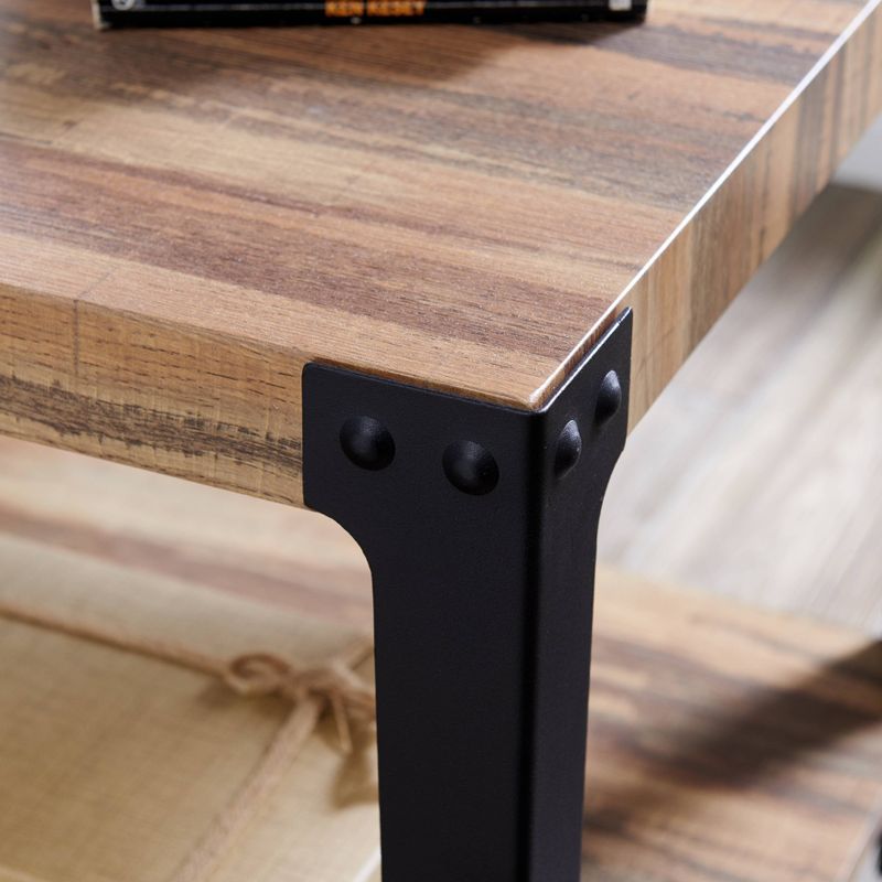 Modern Industrial Side/End Table Metal/Distressed Wood - Danya B., 5 of 7