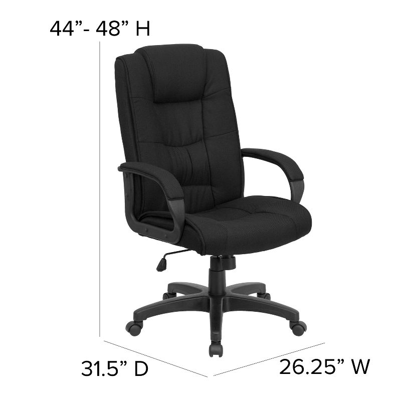 Flash Furniture High Back Multi-Line Stitch Upholstered Executive Swivel Office Chair with Arms, 4 of 12