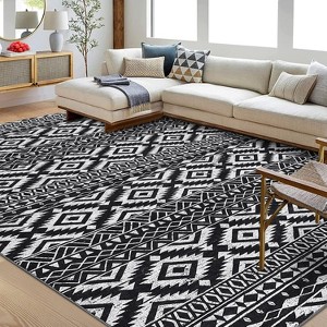 Indoor Washable Low Pile Area Rug, Vintage Accent Mat, Non-Shedding Throw Carpet for Bedroom Nursery Office Living Room Hallway Entrance Laundry Room - 1 of 4