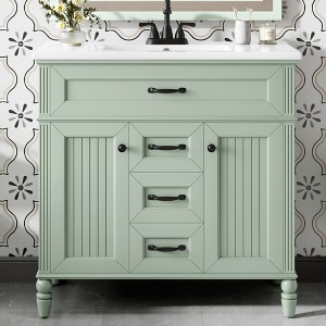 GDFStudio Richard Modern 36" Wood Bathroom Vanity with Ceramic Sink - 1 of 4