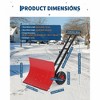 Snow Shovel with 29.13x19.8 in Wide Blade, Heavy Duty Rolling Snow Pusher Shovel with Adjustable Handle and 5-Position Angled Blade for Driveway - 2 of 4