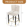 27inch-counterstool, modern design with a smooth, light - colored fabric and circular footrest with a gold - Leovsnove - 3 of 4