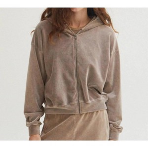 Women's Esther Velour Zip-up Sweatshirt - Asher - 1 of 3