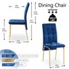VYNXARIA Dark Blue Velvet High Back Nordic Dining Chair Modern Fabric Chair with Golden Color Legs, Set Of 4 - 4 of 4