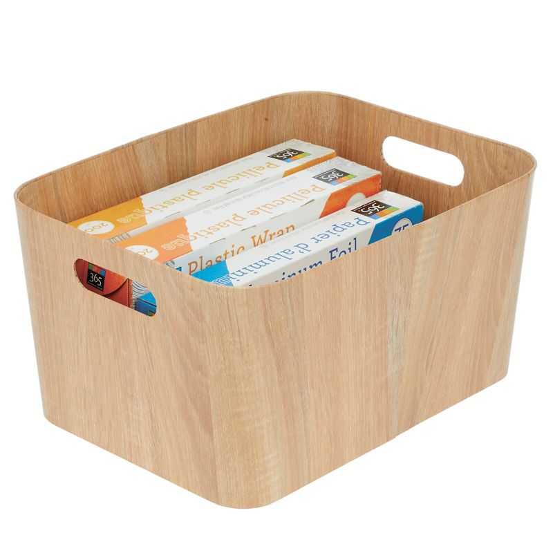 mDesign Wood Print Kitchen Food Storage Organizer Bin - 4 Pack, 5 of 8
