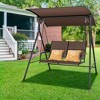 Costway Patio Porch Swing Glider 2 Seat Soft Cushion Adjustable Canopy Outdoor Garden - 2 of 4