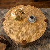 HDZNVF Round Coffee Table with Solid Wood for Living Room, 2-Tier Round Coffee Table with Storage Shelf - 2 of 4
