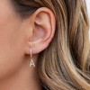 Turandoss 18K Gold Huggie Hoop Earrings for Girls Women - 1Pair Dainty Initial Cartilage Dangle Diamond Earring Hypoallergenic, Christmas Gifts - 4 of 4