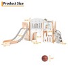 COZONY 8-in-1 Toddler Slide Set with Basketball Hoop, Steering Wheel, Tunnel & Storage, Freestanding Playground - 2 of 4