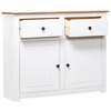 vidaXL Sideboard White 36.6"x15.7"x31.5" Solid Pinewood Panama Range - 3 of 4