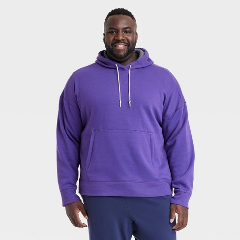 Men's Big Cotton Fleece Hooded Sweatshirt - All In Motion™ Purple 2XL