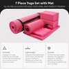BalanceFrom Fitness 7 Piece Home Gym Yoga Set with 0.5 Inch Thick Yoga Mat, 2 Yoga Blocks, Mat Towel, Hand Towel, Stretch Strap, and Knee Pad - 2 of 4